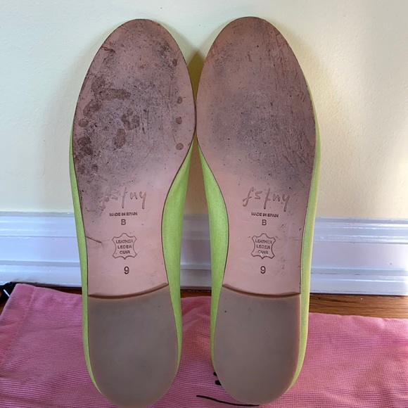 fs/ny French Sole Green waxed cloth Ballet Flats - Picture 7 of 7